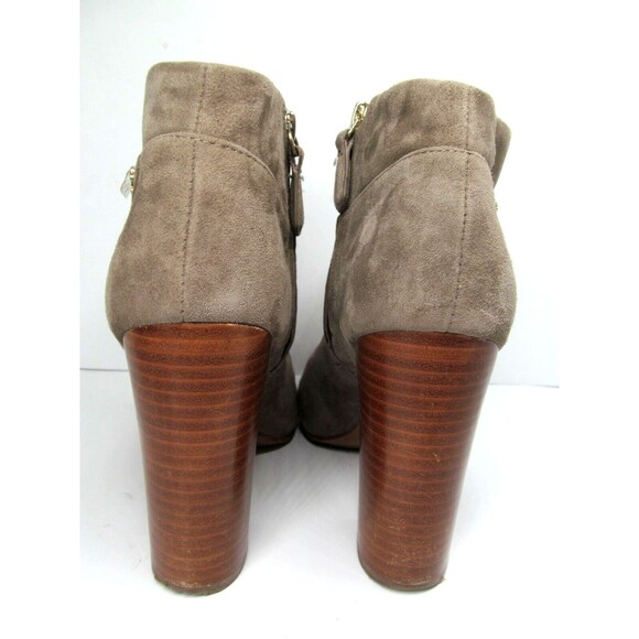 Tory Burch Tan Suede Side Zip Ankle Booties With Stacked Heels Womens US 9.5 M - Picture 5 of 10